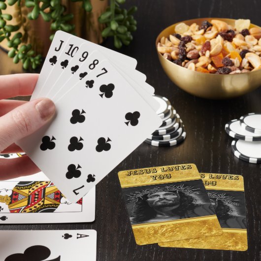 イエスは天国を金ゴールドフォイルデザインで調べている トランプ (インサイチュ)