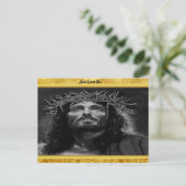 イエスは天国を金ゴールドフォイルデザインで調べている ポストカード (スタンド正面)