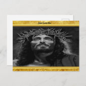 イエスは天国を金ゴールドフォイルデザインで調べている ポストカード (正面/裏面)