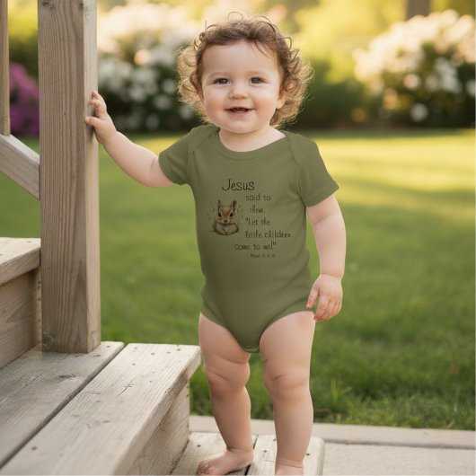 イエスは子供たちを愛する乳児ワンピースのボディスーツ