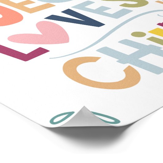 イエスは子供たちクリスチャンPosを愛している ポスター (角)