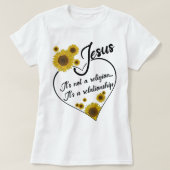 イエスは宗教ではなく人間関係を嘆く Tシャツ (デザイン正面)