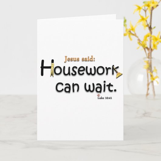 イエスは家事は待つべきだと言われた カード (黄色い花)