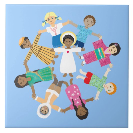 イエスは小さな子供たちを愛している タイル (正面)