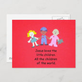 イエスは小さな子供たちを愛している。 ポストカード (正面/裏面)