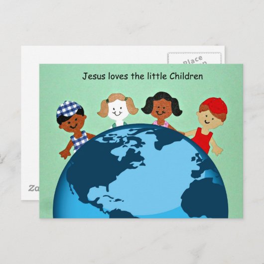 イエスは小さな子供たちを愛している。 ポストカード (正面/裏面)