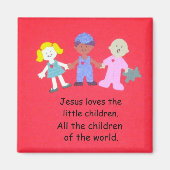 イエスは小さな子供たちを愛している。 マグネット (正面)