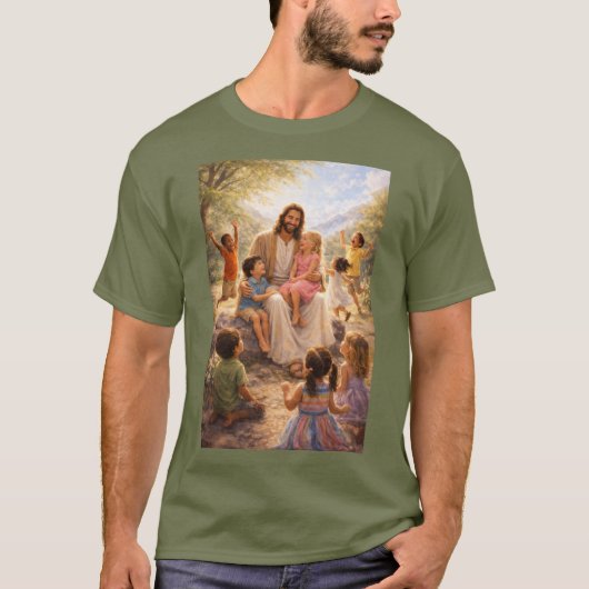 イエスは小さな子供を愛するTシャツ Tシャツ (正面)