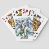 イエスは山の中でホッキョクグマに乗る トランプ (裏面)