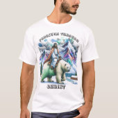 イエスは山の中でホッキョクグマに乗る Tシャツ (正面)