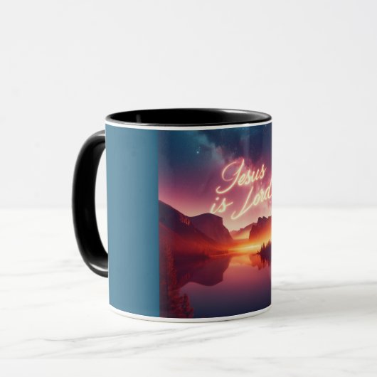 イエスは山の水の風景の主である マグカップ (正面左)