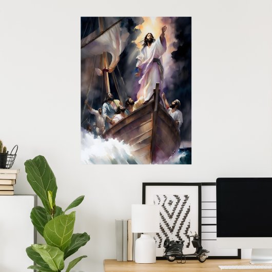 イエスは嵐を鎮める ポスター (ホームオフィス)