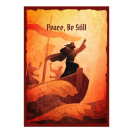 イエスは嵐を鎮める Bible Verse Poster フォトプリント