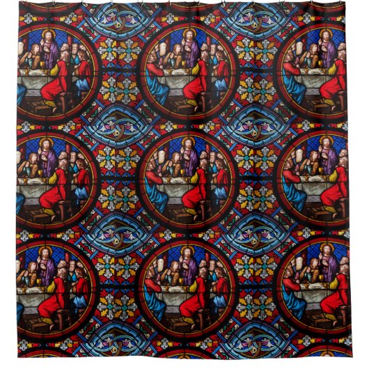 イエスは弟子たちと最後の食事を共にする シャワーカーテン (正面)