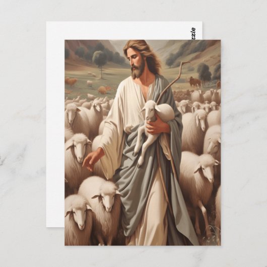 イエスは彼の忠実な群れを率いて ポストカード (正面/裏面)