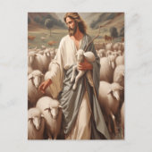 イエスは彼の忠実な群れを率いて ポストカード (正面)