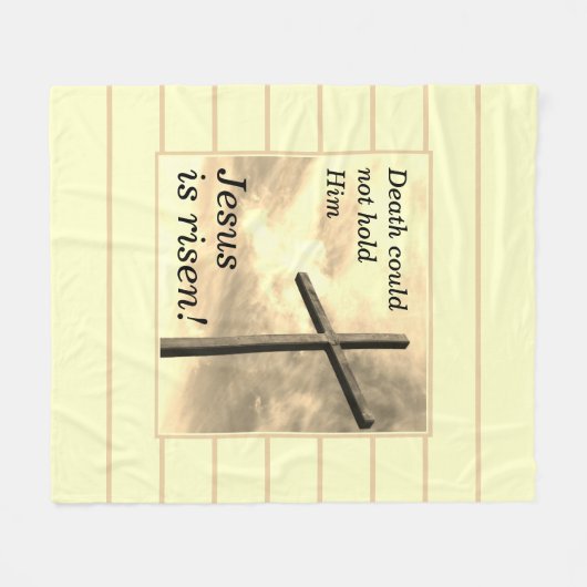 イエスは復活したクリームイースター フリースブランケット (正面(横))