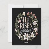 イエスは復活した アレルヤ 花のキリスト教 イースター シーズンカード (裏面)