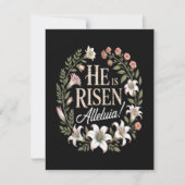イエスは復活した アレルヤ 花のキリスト教 イースター シーズンカード (正面)