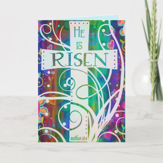 イエスは復活した イースター 宗教的なインスピレーション カード (正面)