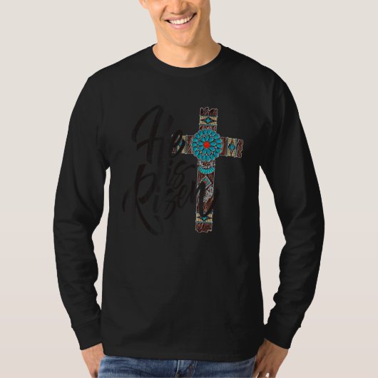 イエスは復活した キリスト教の信仰 可愛い十字架 Tシャツ (正面)