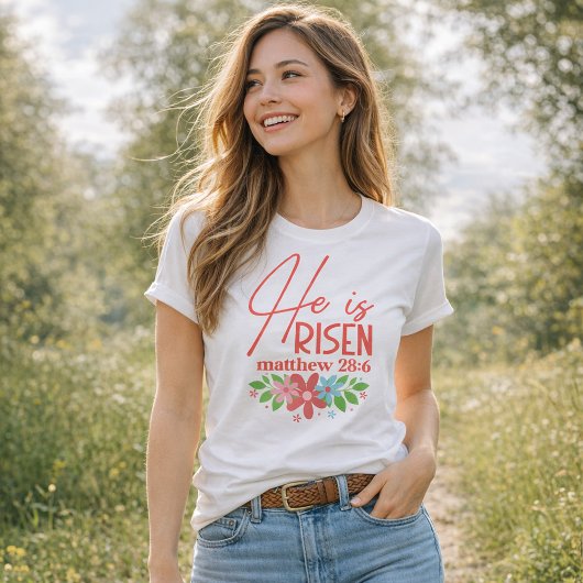 イエスは復活した 花柄 ガールズ キュート キリスト教 Tシャツ
