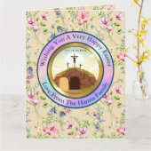 イエスは復活し、復活の主日を祝う カード (黄色い花)