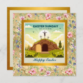 イエスは復活し、復活の主日を祝う 招待状 (正面/裏面)