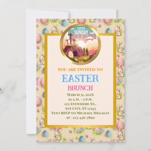 イエスは復活し、復活の主日を祝う 招待状 (正面)