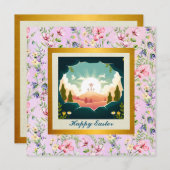 イエスは復活し、復活の主日を祝う 招待状 (正面/裏面)