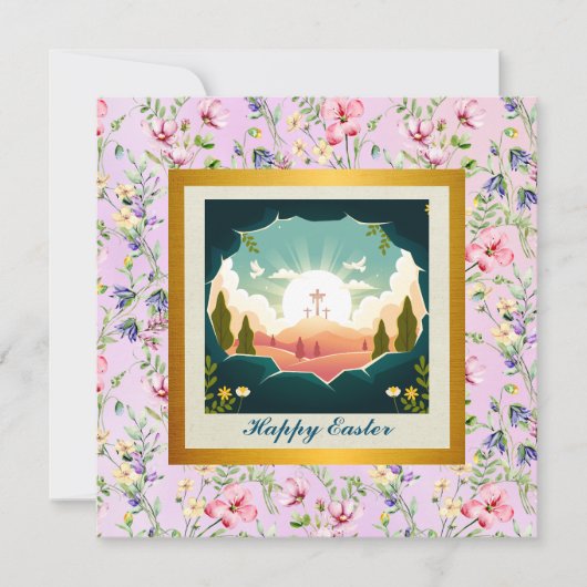 イエスは復活し、復活の主日を祝う 招待状 (正面)