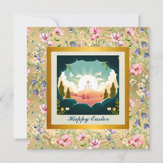 イエスは復活し、復活の主日を祝う 招待状 (正面)