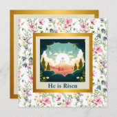 イエスは復活し、復活の主日を祝う 招待状 (正面/裏面)