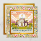 イエスは復活し、復活の主日を祝う 招待状 (正面/裏面)