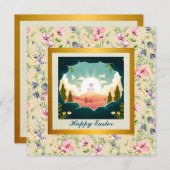 イエスは復活し、復活の主日を祝う 招待状 (正面/裏面)