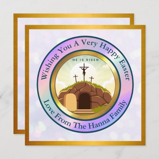 イエスは復活し、復活の主日を祝う 招待状 (正面/裏面)