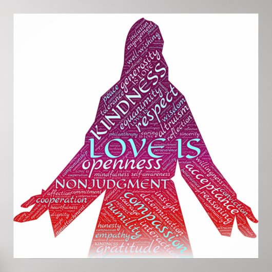 イエスは愛であり、慈悲であり、裁かれないクリスチャンである ポスター (正面)