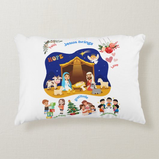 イエスは愛と希望と力をもたらす アクセントクッション (正面)