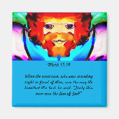 イエスは愛の木箱サイン磁石キーチェーンを知っている マグネット (正面)