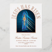 イエスは教会の復活祭の日の出サービスを復活させた 箔招待状 (正面)