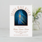 イエスは教会の復活祭の日の出サービスを復活させた 箔招待状 (立ち正面)