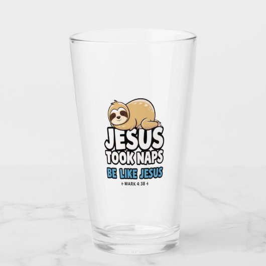 イエスは昼寝をした おもしろナマケモノ タンブラーグラス (正面)