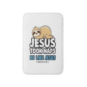 イエスは昼寝をした おもしろナマケモノ バスマット (正面縦)