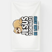 イエスは昼寝を取おもしろいった 横断幕 (縦)