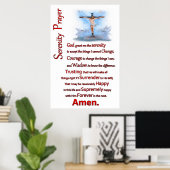 イエスは木に釘付けされ、静寂祈りの言葉を渡る ポスター (ホームオフィス)