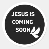 イエスは来もうすぐドーヴのクラシックラウンドステッカー ラウンドシール (正面)