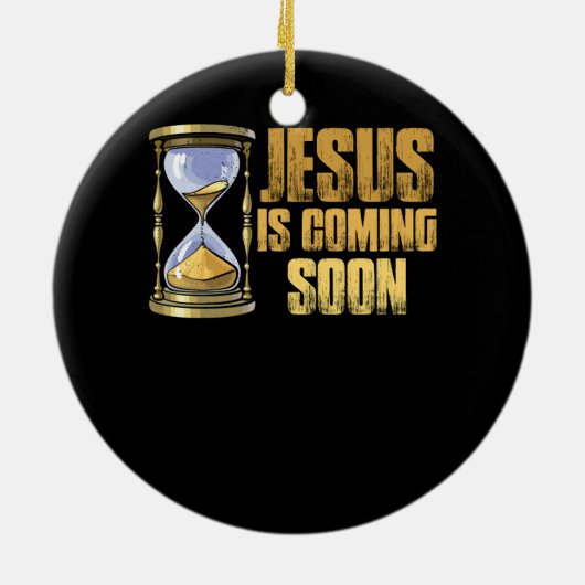 イエスは来イエス・キリストHまで早くカウントダウン セラミックオーナメント (裏面)