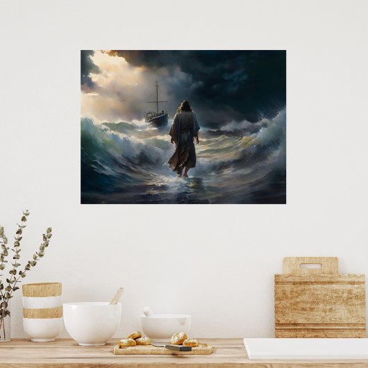 イエスは水の上を歩く ポスター (キッチン)