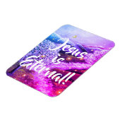 イエスは永遠である |キリスト教信仰 – 紫の磁石 マグネット (左側)