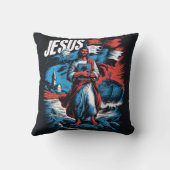 イエスは海で信仰と希望の嵐の中で クッション (裏面)